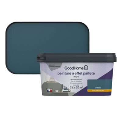 Peinture à effet pailleté GoodHome bleu Antibes 2L
