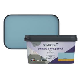 Peinture à effet pailleté GoodHome bleu Fayence 2L