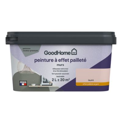 Peinture à effet pailleté GoodHome rose Isumi 2L