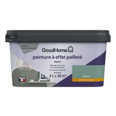 Peinture à effet pailleté GoodHome vert Kilkenny 2L
