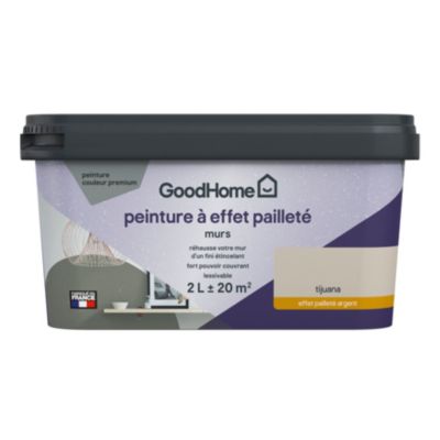 Peinture à effet pailletté GoodHome beige tijuana satin 2L
