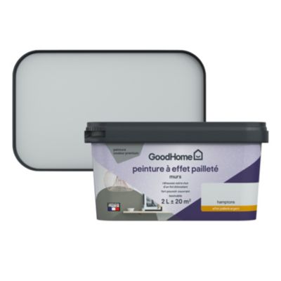Peinture à effet pailletté GoodHome gris hamptons satin 2L