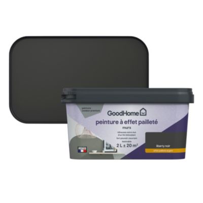 Peinture à effet pailletté GoodHome noir liberty satin 2L