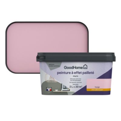 Peinture à effet pailletté GoodHome rose hyogo satin 2L