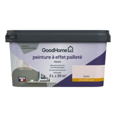 Peinture à effet pailletté GoodHome rose kyoto satin 2L
