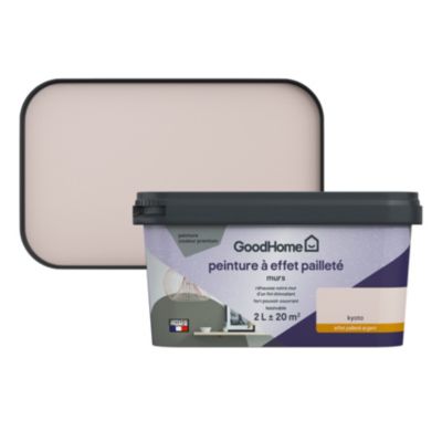 Peinture à effet pailletté GoodHome rose kyoto satin 2L
