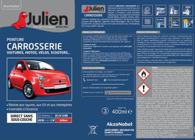 Peinture aérosol antirouille spécial carrosserie Julien mat blanc 400ml