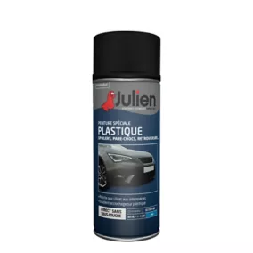 Peinture aérosol carrosserie special plastique Julien mat noir mat 400ml