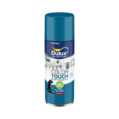 Peinture aérosol Color Touch multi supports Dulux Valentine brillant bleu radieux 400ml