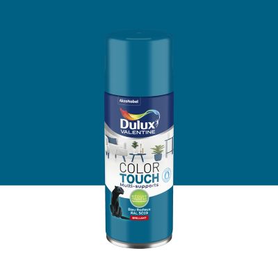 Peinture aérosol Color Touch multi supports Dulux Valentine brillant bleu radieux 400ml