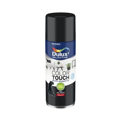 Peinture aérosol Color Touch multi supports Dulux Valentine brillant noir 400ml