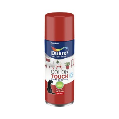 Peinture aérosol Color Touch multi supports Dulux Valentine brillant rouge feu 400ml