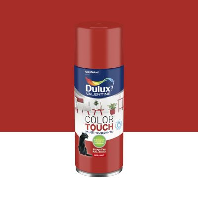 Peinture aérosol Color Touch multi supports Dulux Valentine brillant rouge feu 400ml