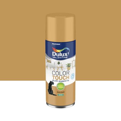 Peinture aérosol Color Touch multi supports Dulux Valentine ocré doré satin 400ml