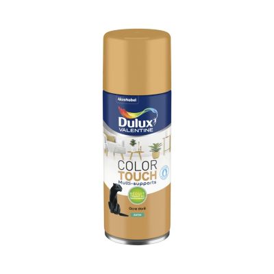 Peinture aérosol Color Touch multi supports Dulux Valentine ocré doré satin 400ml