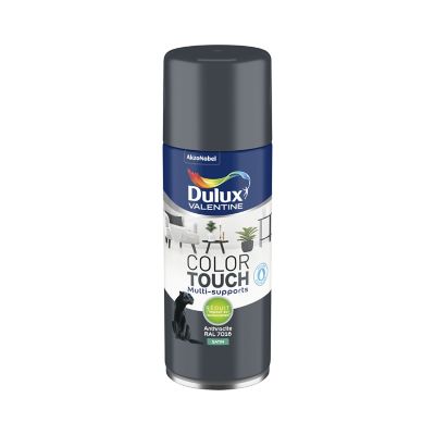 Peinture aérosol Color Touch multi supports Dulux Valentine satin anthracite 400ml