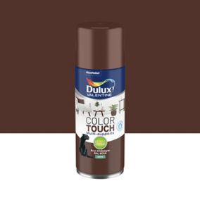 Peinture aérosol Color Touch multi supports Dulux Valentine satin brun châtaigne 400ml