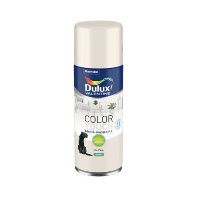 Peinture aérosol Color Touch multi supports Dulux Valentine satin lin clair 400ml