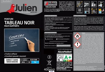 Peinture aérosol Color Touch multi supports Julien effet tableau noir 400ml