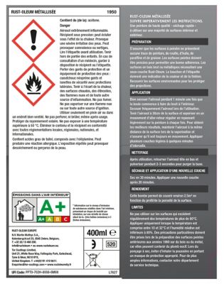 Peinture aérosol effet métallisé Rust-Oleum fonte 400ml