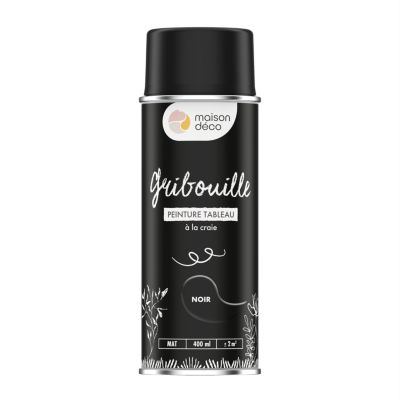 Peinture aérosol gribouille Maison Déco noir tableau 400ml