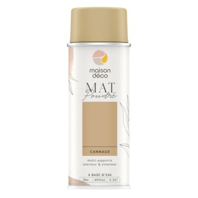 Peinture aérosol multi-supports beige cannage mat poudré 400ml Maison déco