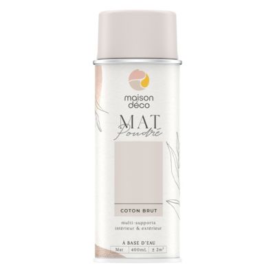 Peinture aérosol multi-supports blanc coton brut mat poudré 400ml Maison déco