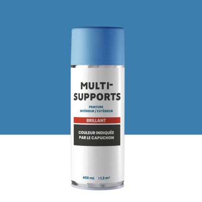 Peinture aérosol multi-supports brillant bleu 400ml