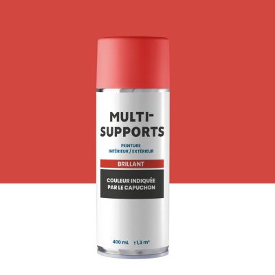 Peinture aérosol multi-supports brillant rouge 400ml