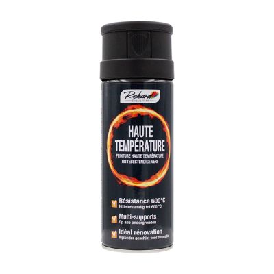 Peinture aérosol multi-supports haute température Richard noir 400ml