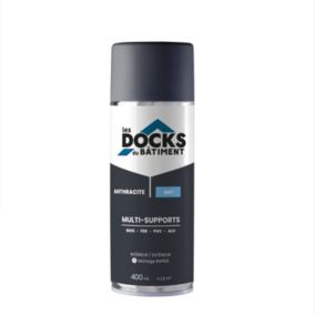 Peinture aérosol multi-supports Les Docks du bâtiment anthracite mat gris 400ml