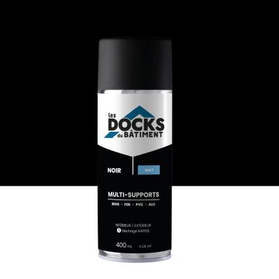 Peinture aérosol multi-supports Les Docks du bâtiment mat noir 400ml