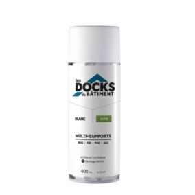 Peinture aérosol multi-supports Les Docks du bâtiment satin blanc 400ml