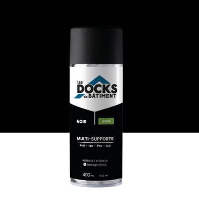 Peinture aérosol multi-supports Les Docks du bâtiment satin noir 400ml