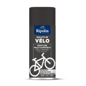 Peinture aérosol multi-supports solution vélo Ripolin gris carbone mat velouté 400ml