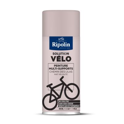 Peinture aérosol multi-supports solution vélo Ripolin rose chemin des lilas mat velouté 400ml