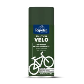 Peinture aérosol multi-supports solution vélo Ripolin vert rando mat velouté 400ml