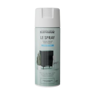 Peinture aérosol multisupport Rust-Oleum Le Spray blanc mat 400ml