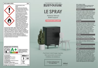 Peinture aérosol multisupport Rust-Oleum Le Spray bleu sécurité brillant 400ml