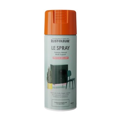 Peinture a rosol multisupport Rust Oleum Le Spray orange pur brillant 400ml