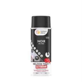 Peinture aérosol Relook tout extrême Maison Deco noir satin RAL9005 400ml