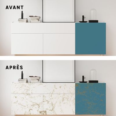 Peinture aérosol Relook tout Maison Déco effet marbre doré 400ml