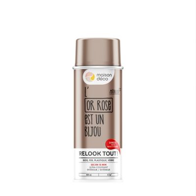 Peinture aérosol Relook tout Maison Déco rose métallisé doré 400ml