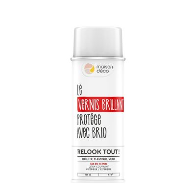 Peinture aérosol Relook tout Maison Déco vernis brillant incolore transparent 400ml