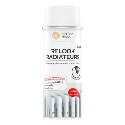 Peinture aérosol Relook tout radiateur blanc mat 400ml Maison déco