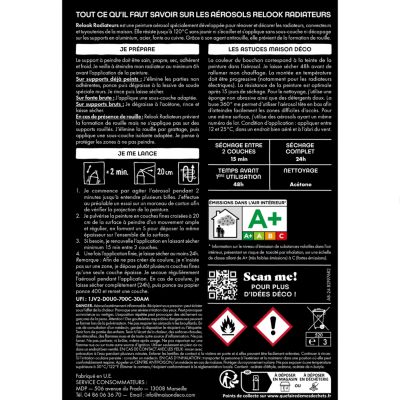 Peinture aérosol Relook tout radiateur noir satin 400ml Maison déco