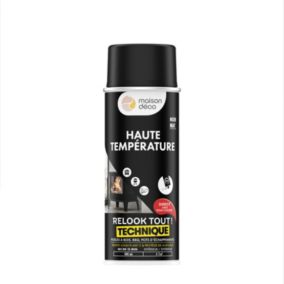 Peinture aérosol Relook tout technique haute température Maison Déco noir mat 400ml