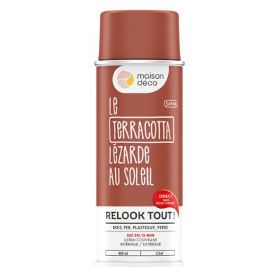 Peinture aérosol Relook tout terracotta satin 400ml Maison déco