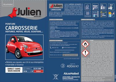 Peinture aérosol spécial carrosserie Julien métallisé gris ardoise RAL 37065 400ml