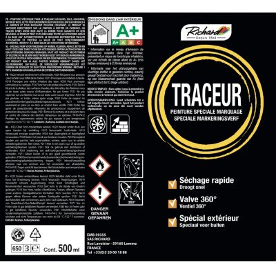 Peinture aérosol traceur spéciale marquage Richard blanc 500ml